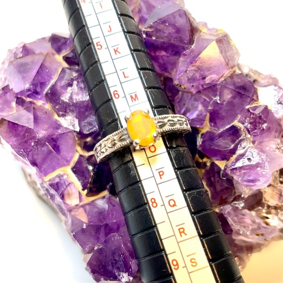 Handmade Opal Ring in Sterling Silver Indie Designer Fiery Ethiopian Opal Ring 7 - Picture 5 of 7